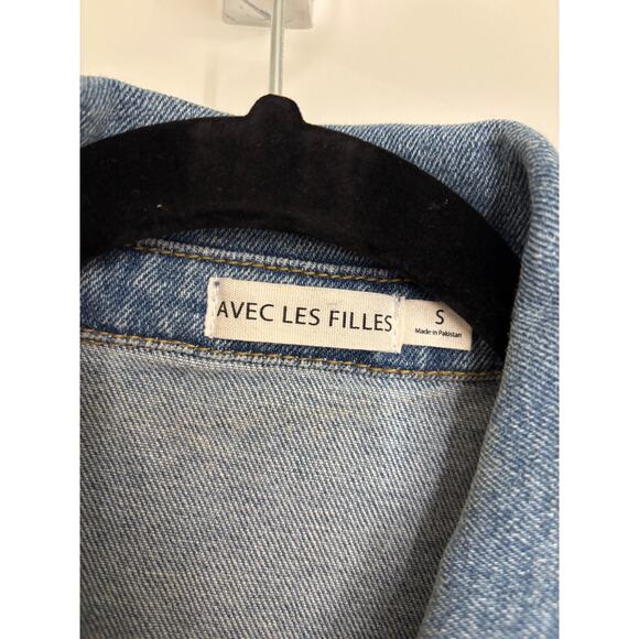 Avec Les Filles Denim Romper Womens Small Blue Short Sleeve Belted Button Front - Picture 3 of 5